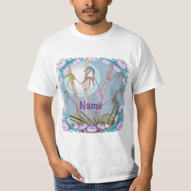 T-shirt Bamboo Lotus Moon  (Devant)