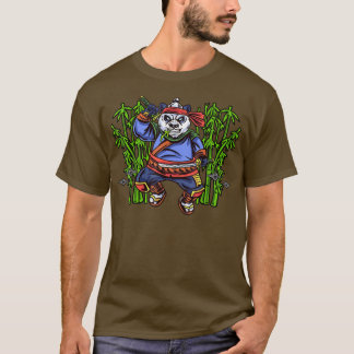 T-shirt Bambou Kung Fu Ninja Panda Ours Samurai Sword Mart