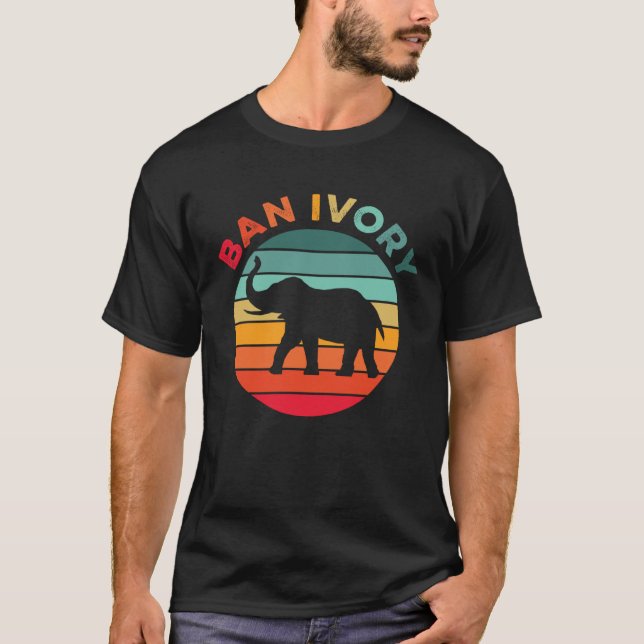 T-shirt Ban Ivory Save Elephant Tusks Animal Wildlife Cons (Devant)