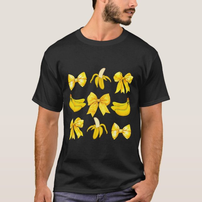 T-shirt Banana Coquette Bow Yellow Bananas Festival Girls  (Devant)