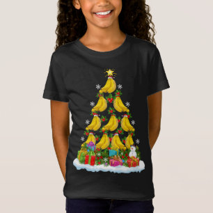 T-Shirt Banana Fruit Xmas Arbre Éclairage Père Noël Banana