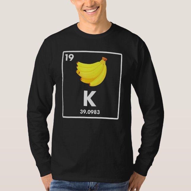 T-shirt Banana K Potassium Plaisanterie Végétarien Végétal (Devant)