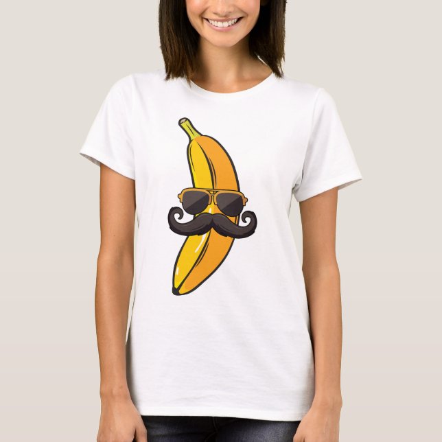 T-shirt Banana Mustache Lunettes de soleil Face Fruit Cool (Devant)