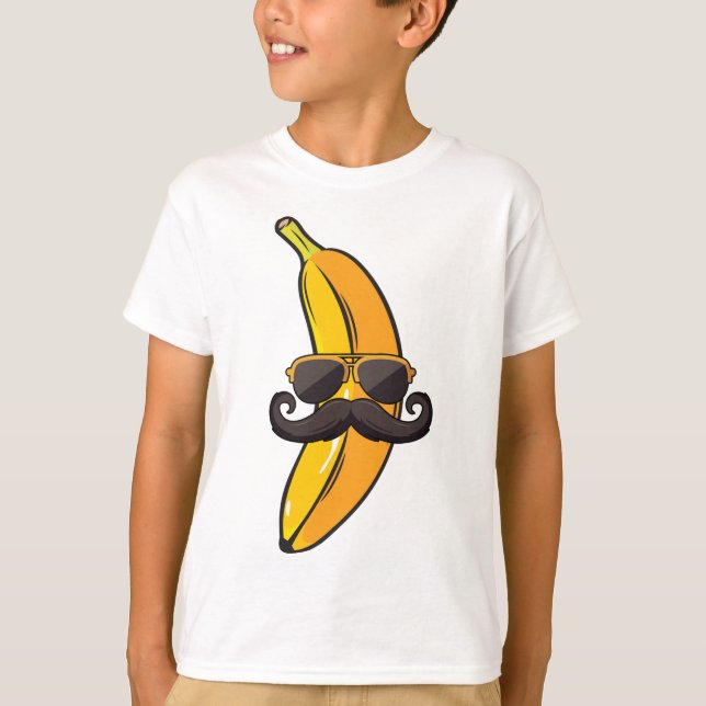 T-shirt Banana Mustache Lunettes de soleil Face Fruit Cool (Devant)