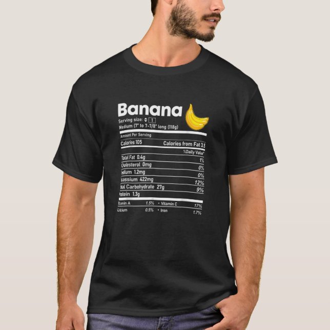 T-shirt Banana Nutrition Fiches Thanksgiving Christmas Foo (Devant)