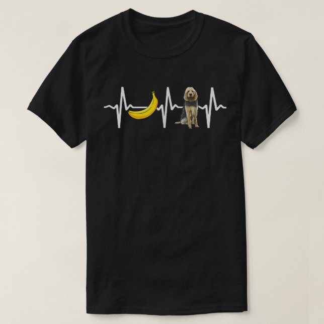 T-shirt Banana Otterhound Amoureux des chiens Heartbeat  (Design devant)