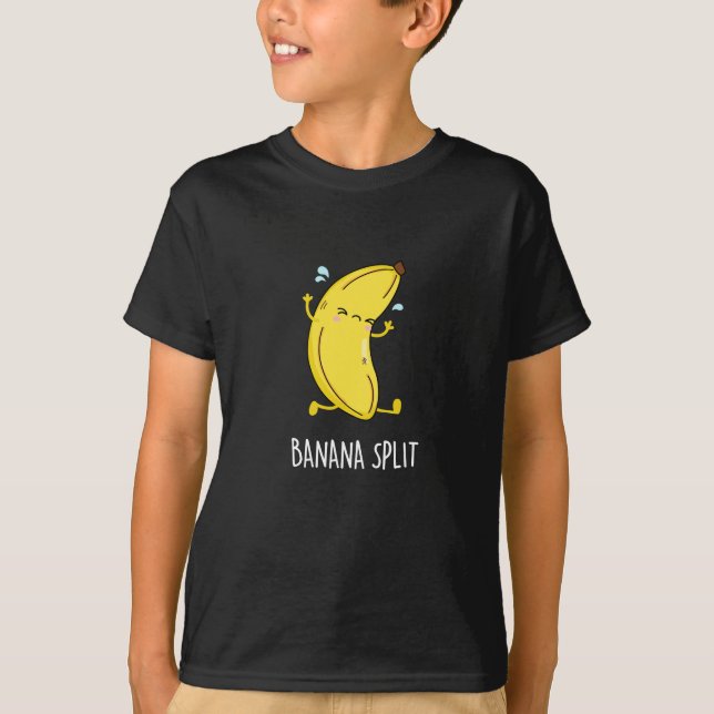 T-shirt Banana Split Funny Danser Banana Pun Dark BG (Devant)
