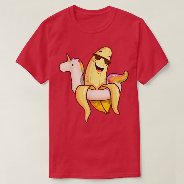 T-shirt Banana Unicorn Float Été Fruit Tropical Hawaii (Design devant)