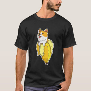 T-shirt Banana Welsh Corgi Cute Dog Shiba Inu Propriétaire