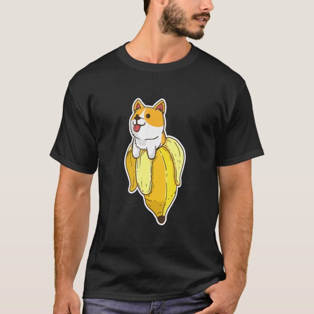 T-shirt Banana Welsh Corgi Cute Dog Shiba Inu Propriétaire (Devant)