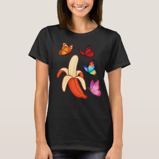 T-shirt Banane artistique avec papillons