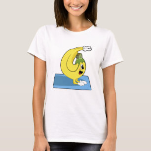 T-shirt Banane au Yoga sur tapis de Yoga