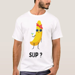 T-shirt Banane avec verres fruits végétariens végétaliens 