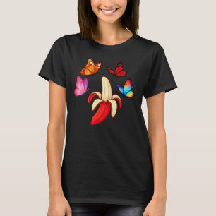 T-shirt Banane capricieuse avec papillons