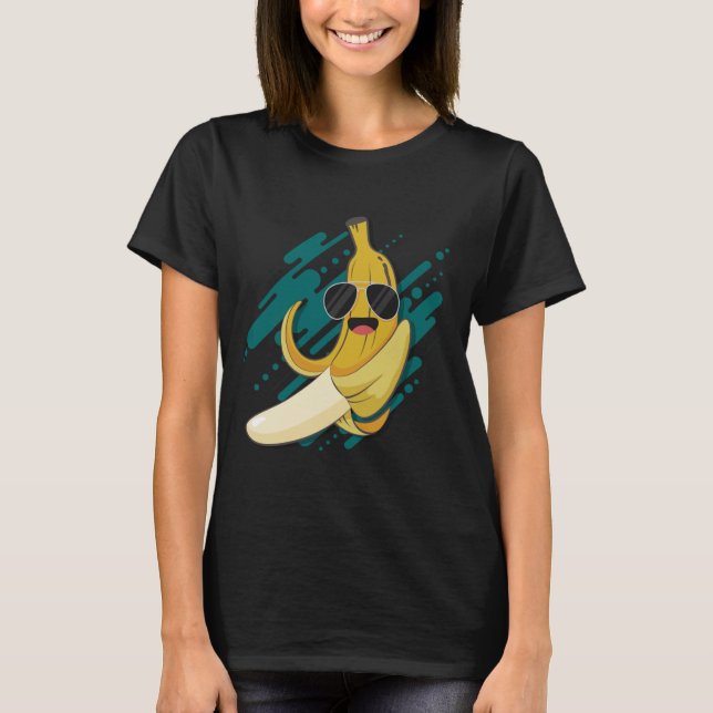 T-shirt Banane drôle avec lunettes de soleil Potassium sai (Devant)
