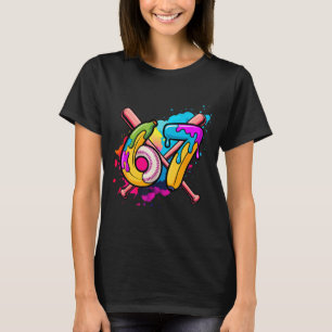 T-shirt Banane drôle de baseball 67 glace coulante mème