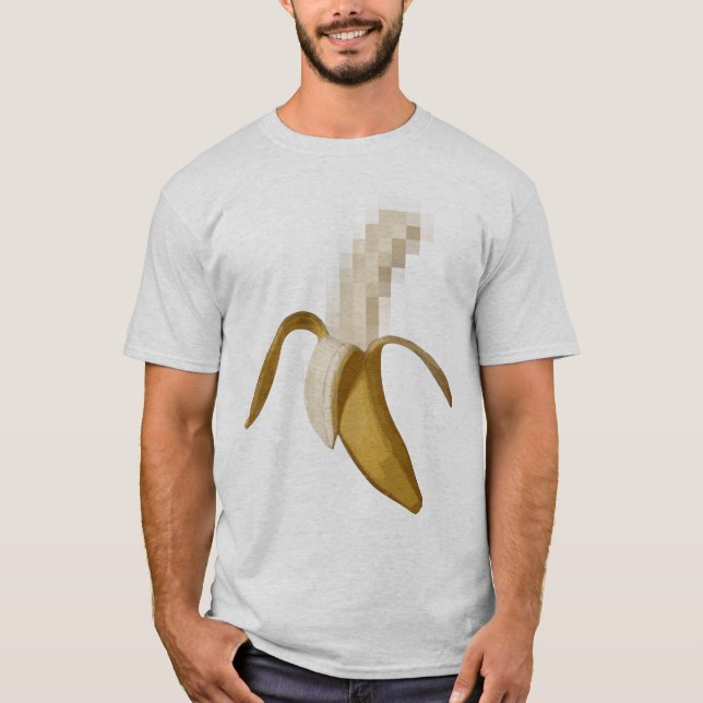 T-shirt Banane épluchée censurée sale (Devant)