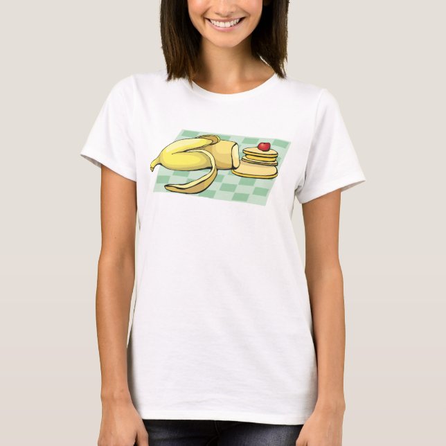 T-shirt Banane et Pancakes Petit déjeuner Plat (Devant)
