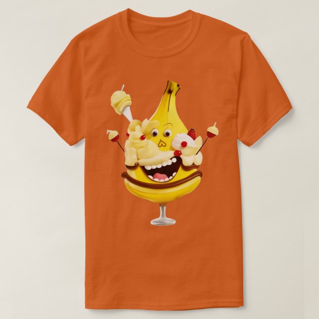 T-shirt banane fendu fruit drôle (Design devant)