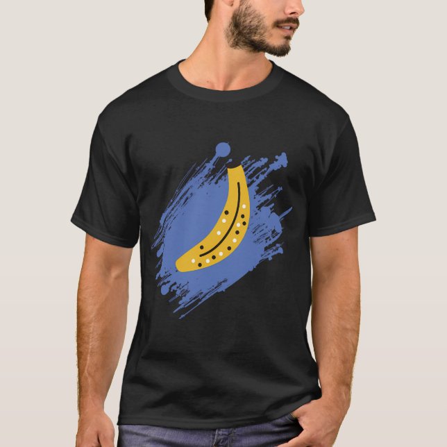 T-shirt Banane (Fond Bleu),Motif,Banane Multiple (Devant)