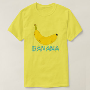 T-SHIRT BANANE JAUNE ET TEXTE BLEU