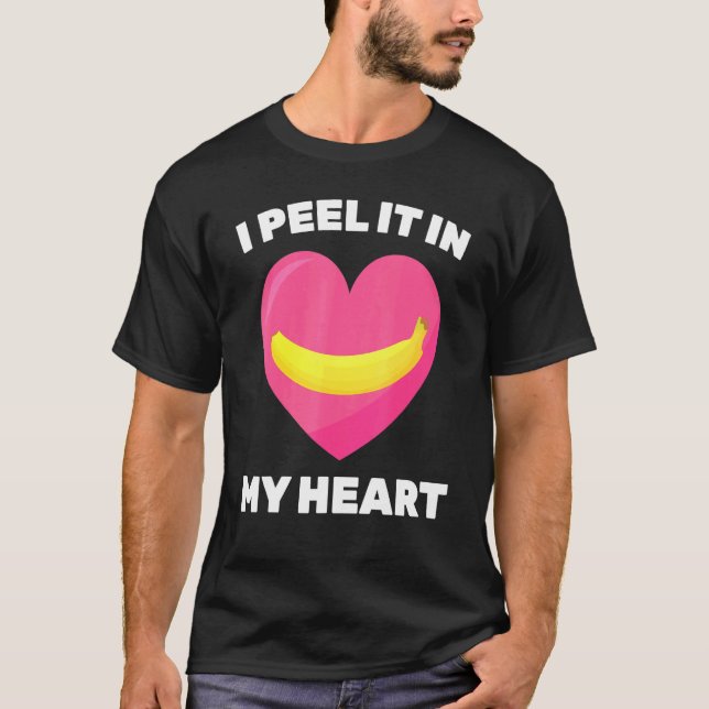 T-shirt Banane Je L'Épluche Dans Mon Coeur Végétarien Végé (Devant)