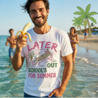 T-shirt Banane Rétro Se Faire Bronzer Les Cours Sont Finis