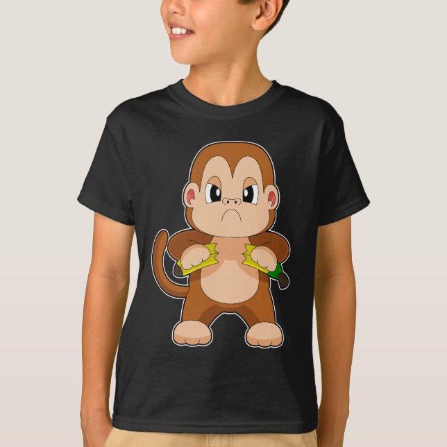 T-shirt Banane singe en colère (Devant)