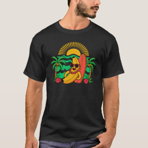 T-shirt Banane Surfeuse Drôle avec Lunettes de Soleil - Ét