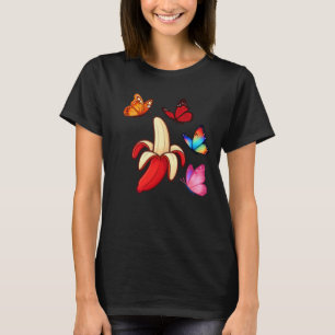 T-shirt Banane surréaliste et papillons