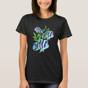 T-shirt Banc de Cichlidé Frontosa Aquarium Plantes Bac à p