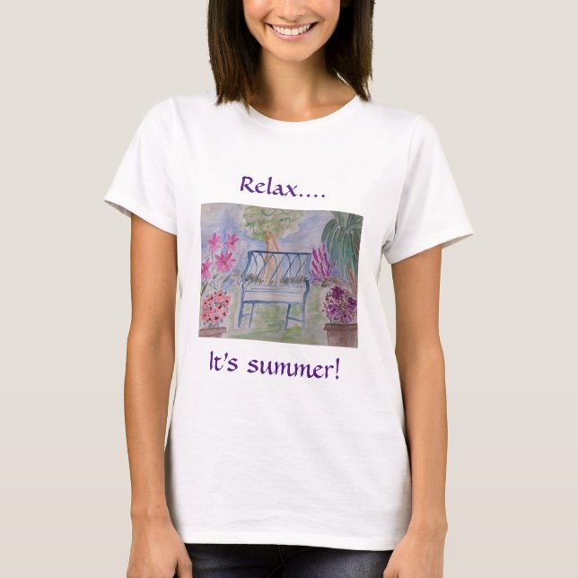 T-shirt Banc de jardin d'été (Devant)