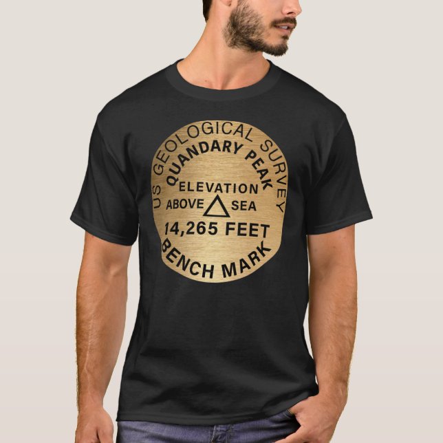 T-shirt Banc Quandary Peak Mark 14er Fourteener 14ers Roc (Devant)