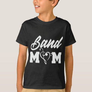 T-shirt Band Mom Heart Treble Clef and Bass Clef Funny