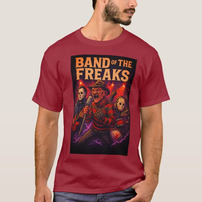 T-shirt Band of the Freaks - Horror Villains Rock Band (Devant)
