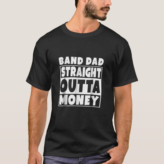 T-shirt Band Papa Straight Outta Argent Drôle Père Cadeau (Devant)