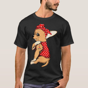 T-shirt Bandana Chienne Maman Chihuahua Mignon J'Aime Mama