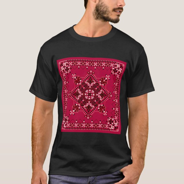 T-shirt Bandana rouge classique (Devant)