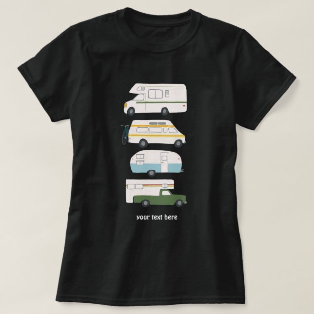 T-shirt Bande-annonce Campervan vanlife RV CUSTOM (Design devant)