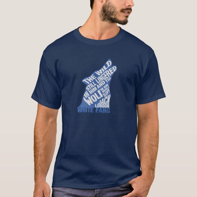 T-shirt Bande blanche de Jack London Citation du livre ble (Devant)
