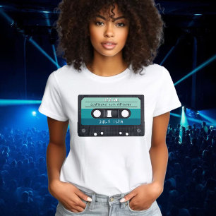 T-shirt Bande Bleue Retro Fête d'anniversaire