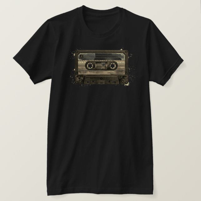 T-shirt Bande Cassette Compacte Ancienne Rétro Vintage (Design devant)