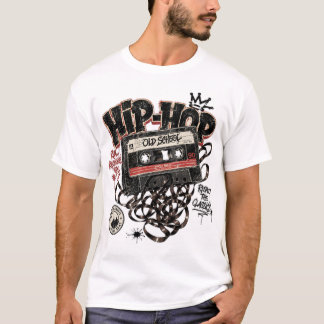 T-shirt Bande Cassette Hip Hop Old School 90s Rétro