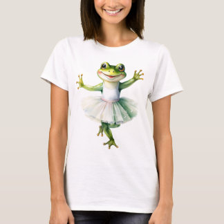 T-shirt Bande de ballerine de grenouille mignonne dansant