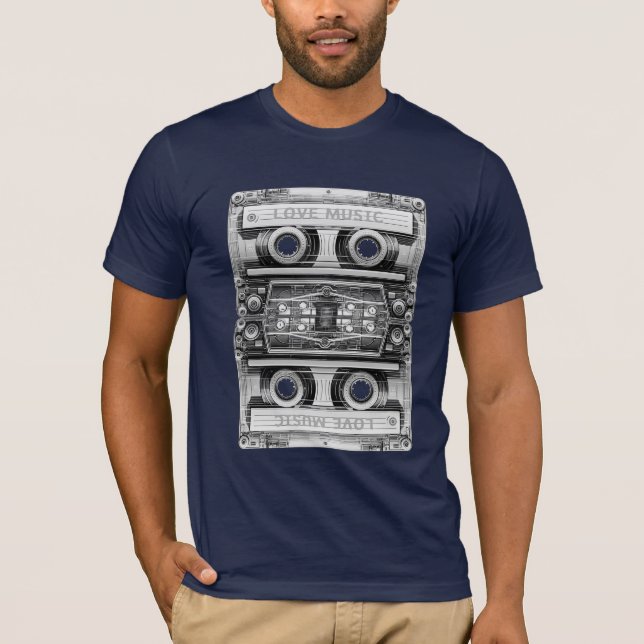 T-shirt Bande de cassette (Devant)