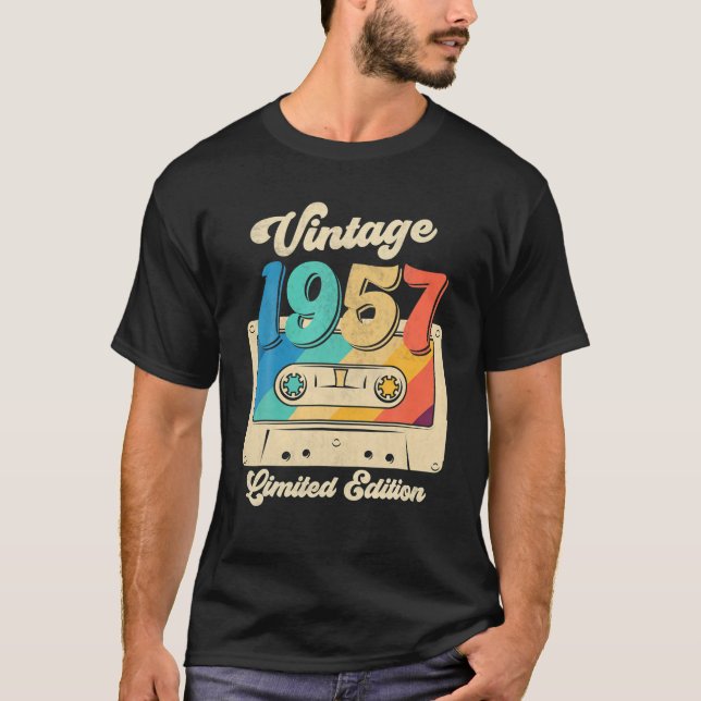 T-shirt Bande De Cassette 1957 65E Édition Limitée 65 Ans  (Devant)