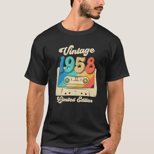T-shirt Bande De Cassette 1966 56E Édition Limitée 56 Ans  (Devant)