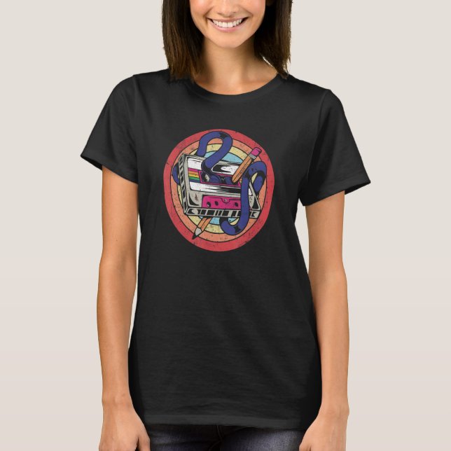 T-shirt Bande de cassette audio Retro dérangée Vol 2 (Devant)