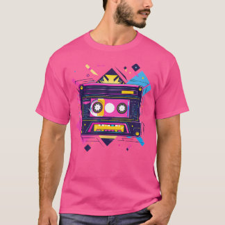 T-shirt Bande De Cassette Conception Géométrique 90S Rb