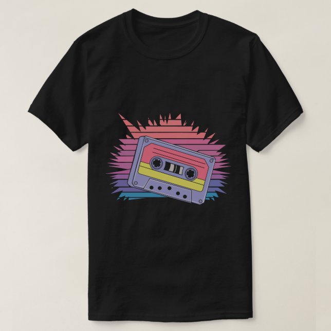 T-shirt Bande de cassette de l'ancienne école - 90s Throwb (Design devant)